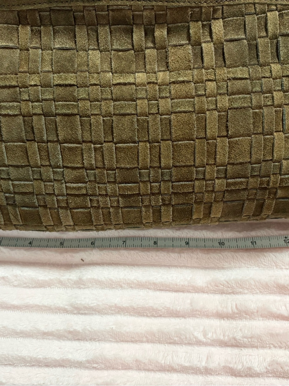 VILENCA Genuine Leather Brown Woven Suede Shoulder Bag NWT - Picture 11 of 16